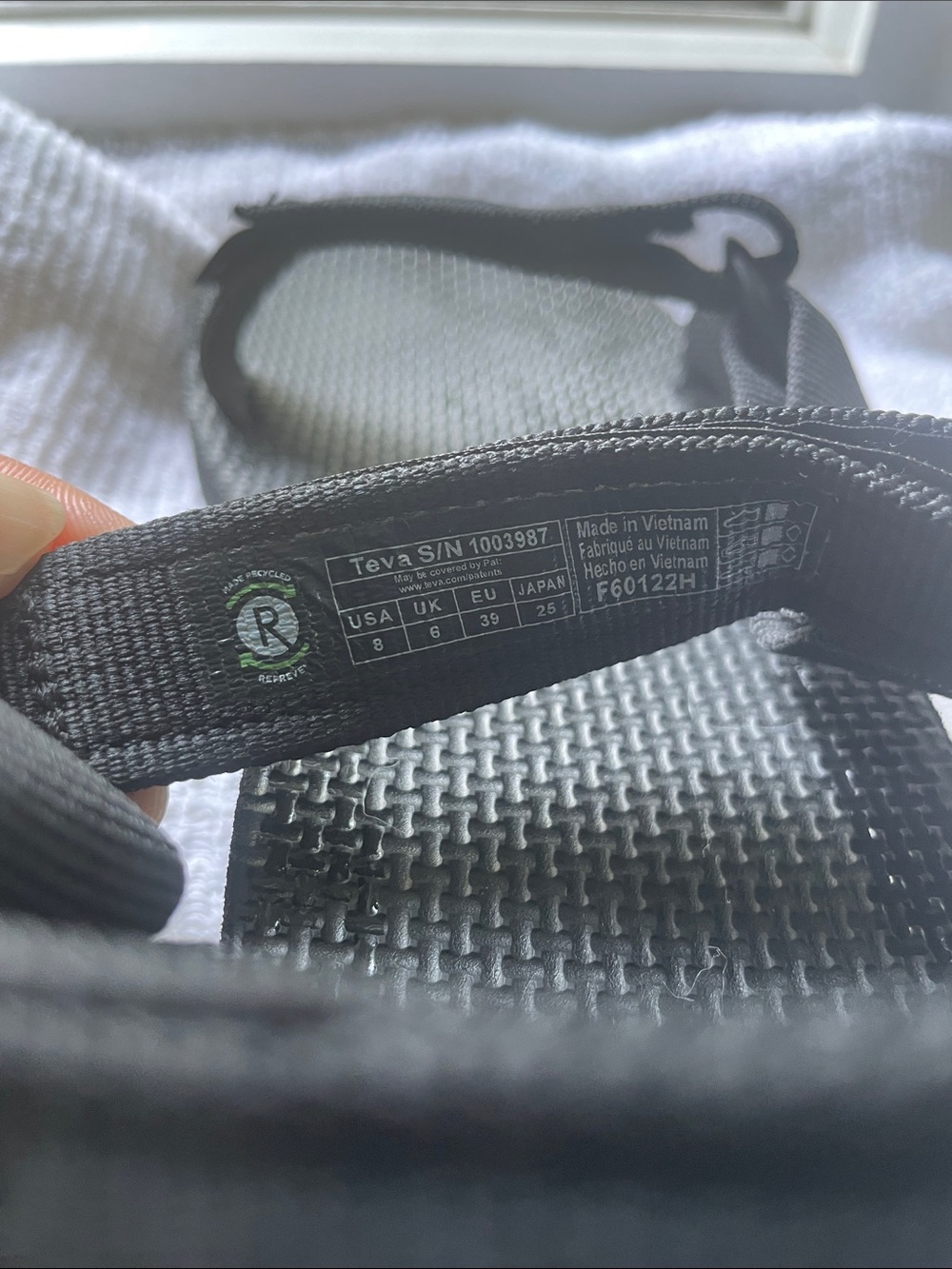 Teva Black Outdoor Strappy Sandals with Textured Footbed - Picture 4 of 4